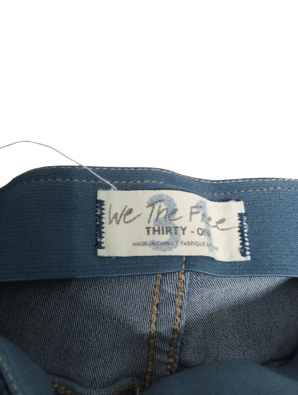 Free People We The Free Penny Pull-On Flare Jeans Blue Medium Wash 31 Raw Hem